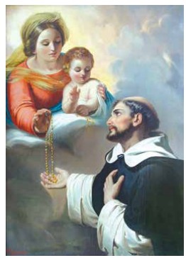 Marie offre le Rosaire à saint Dominique